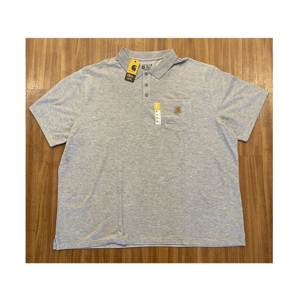 Carhartt Loose Fit High Visibility Short Sleeve Pocket Polo Shirt Gray 4XL